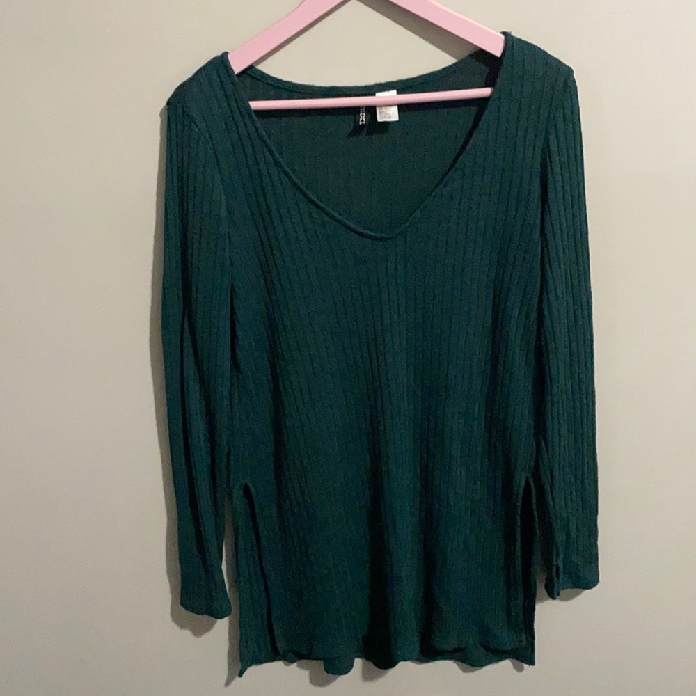 Dark Green H&M Long Sleeve Shirt .
